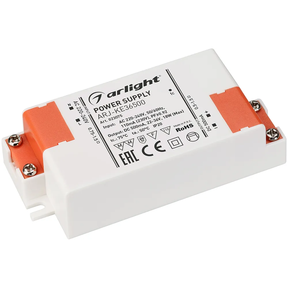 Блок питания для светильника Arlight ARJ-KE36500 18W 500mA PFC / 023075
