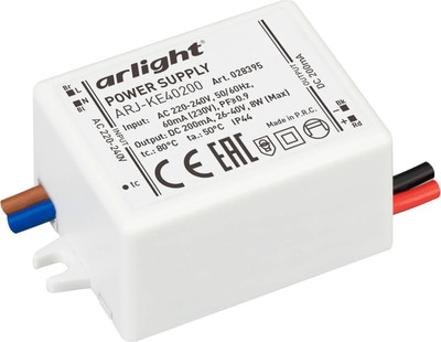 Блок питания для светильника Arlight ARJ-KE40200 8W 200mA PFC / 028395 -