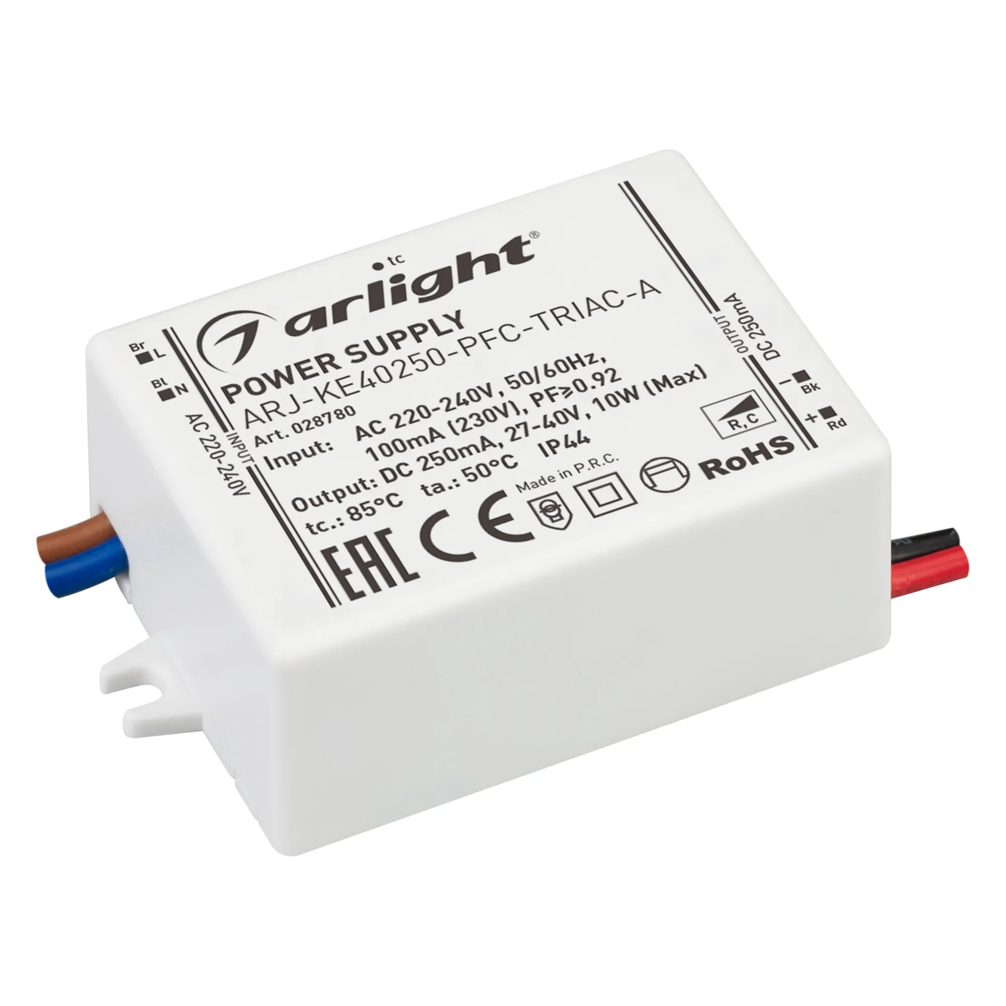 Блок питания для светильника Arlight ARJ-KE40250-PFC-TRIAC-A 10W 250mA / 028780