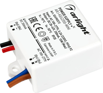 Блок питания для светильника Arlight ARJ-KE42350-MINI 15W 350mA PFC / 024903(1) -