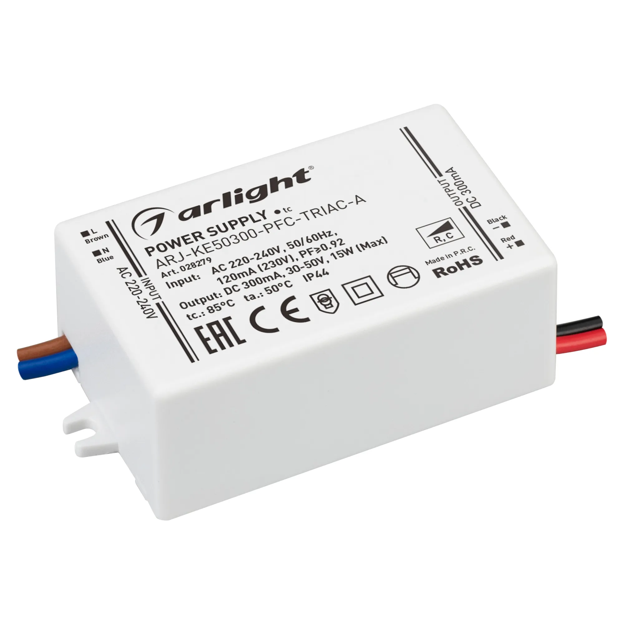 Блок питания для светильника Arlight ARJ-KE50300-PFC-TRIAC-A 15W 300mA / 028279