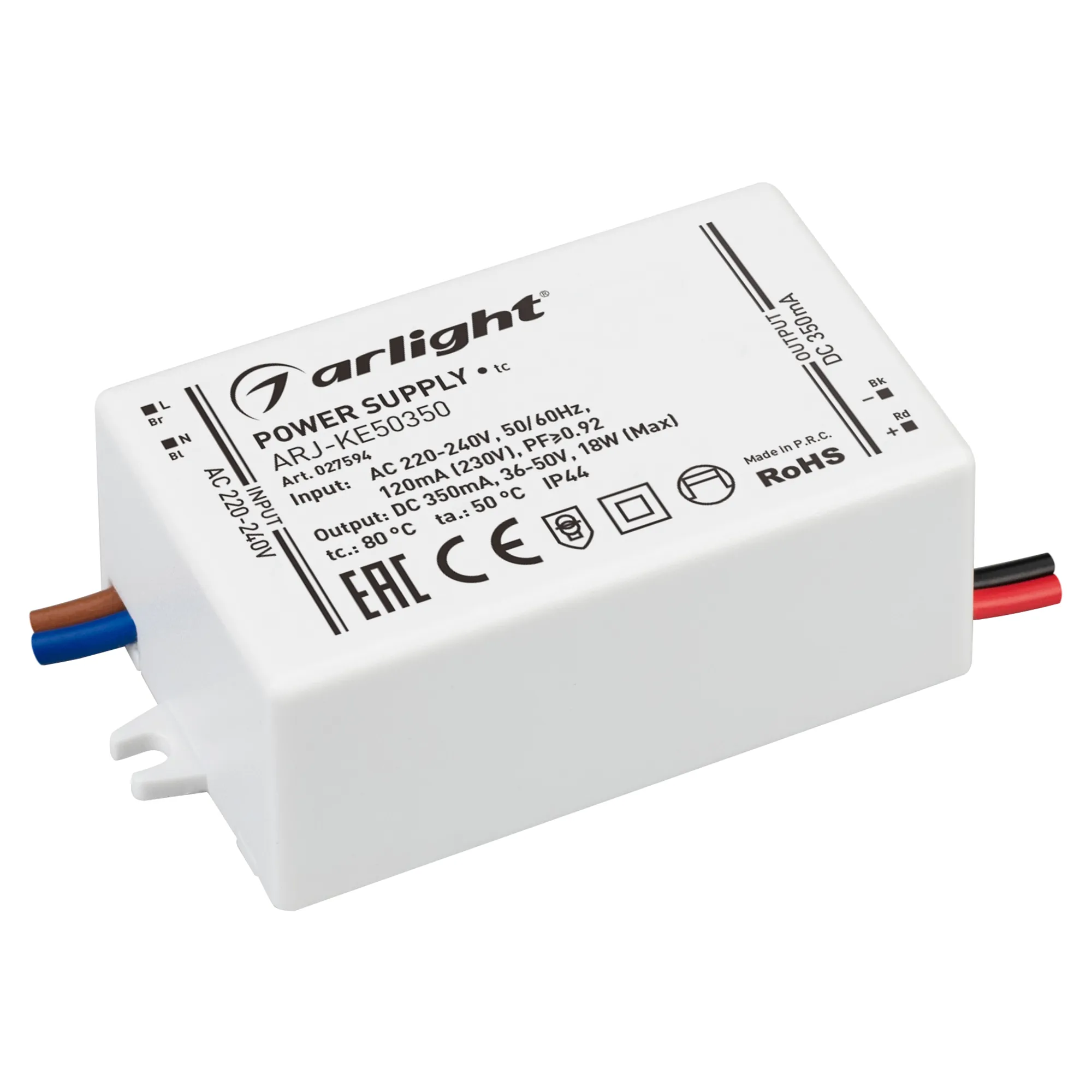 Блок питания для светильника Arlight ARJ-KE50350 18W 350mA PFC / 027594