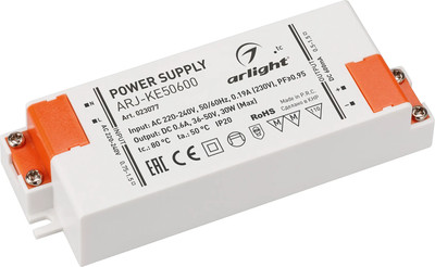 Блок питания для светильника Arlight ARJ-KE50600 30W 600mA PFC / 023077 -