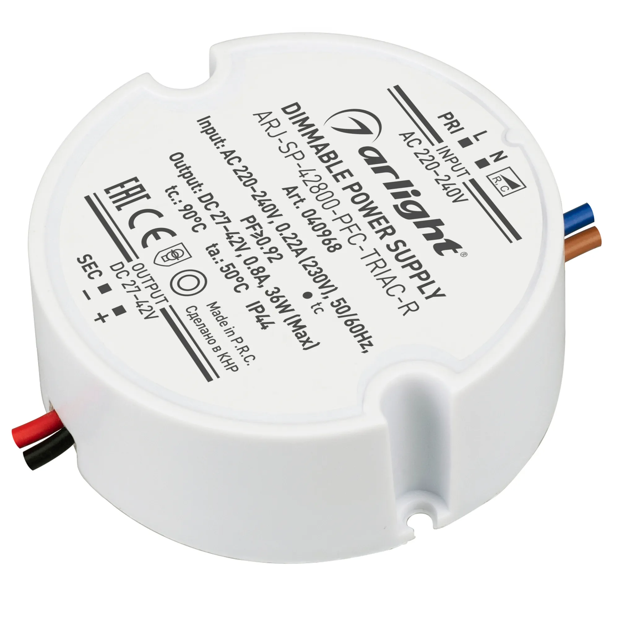 Блок питания для светильника Arlight ARJ-SP-42800-PFC-TRIAC-R 36W 27-42V 800mA / 040968