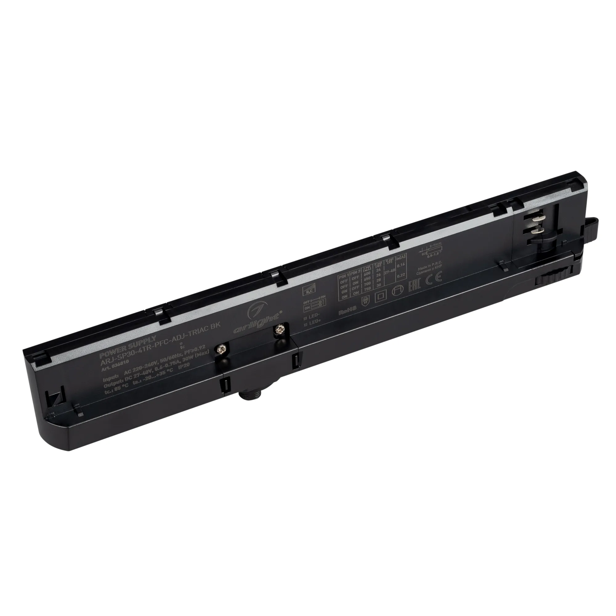 Блок питания для светильника Arlight ARJ-SP30-4TR-PFC-ADJ-TRIAC BK 30W 0.6-0.75A 27-40V / 036810