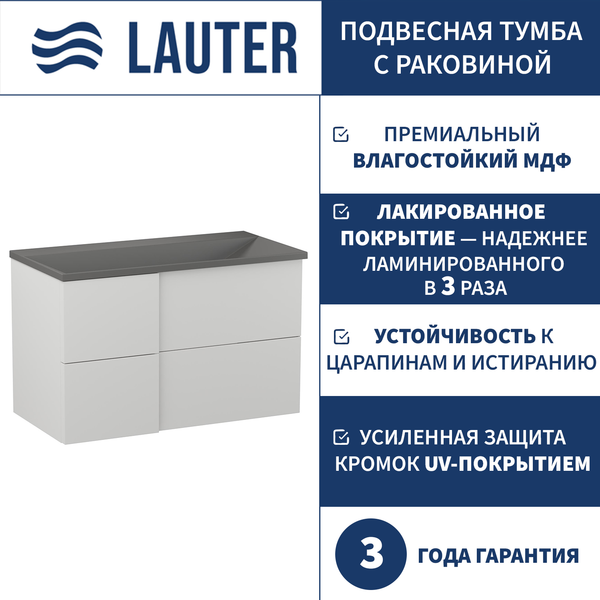 Тумба с умывальником Lauter Nelli 90