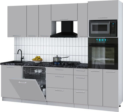 

Кухонный гарнитур, Мила Gloss 2.6-ПМ1