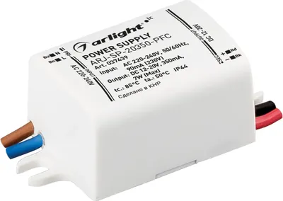 Блок питания для светильника Arlight ARJ-SP-20350-PFC 7W 12-20V 350mA / 037439 - 