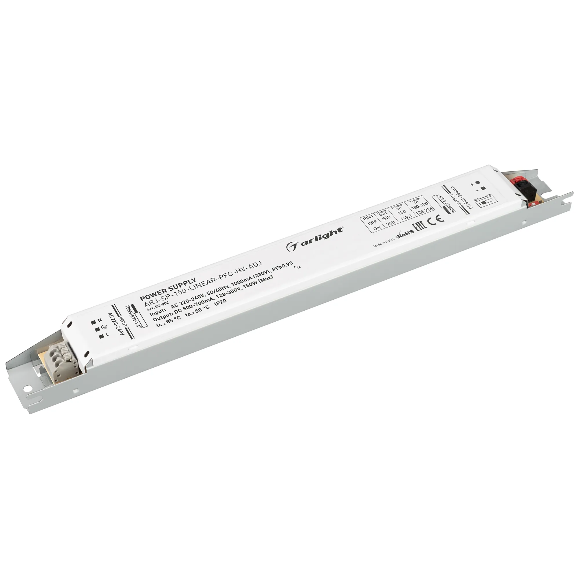 Блок питания для светильника Arlight ARJ-SP-150-LINEAR-PFC-HV-ADJ 150W 500-700mA / 032902