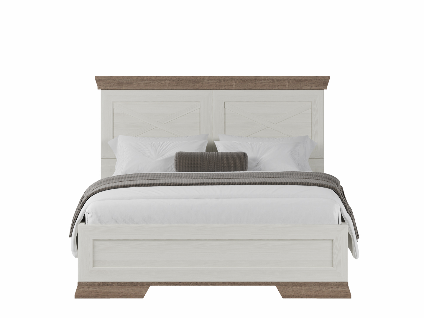 Полуторная кровать Black Red White Marselle LOZ120х200 Д (ясень снежный/дуб сонома темный/ясень снежный) — фото 2