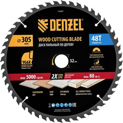 Пильный диск Denzel 733687 -