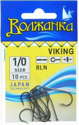 Набор крючков рыболовных Волжанка Viking / SW-115-1/0 (10шт) - 