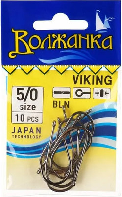 Набор крючков рыболовных Волжанка Viking / SW-115-5/0 (10шт) -