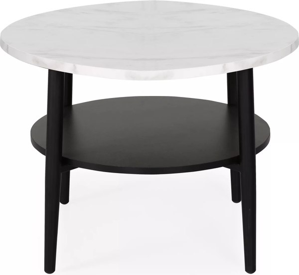 Журнальный столик Signal Ella B 60x45 (эффект белого мрамора/черный)