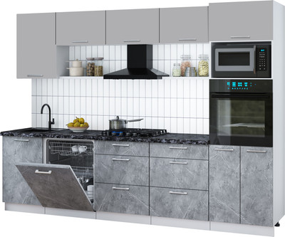 

Кухонный гарнитур, Мила Gloss 2.9-ПМ1