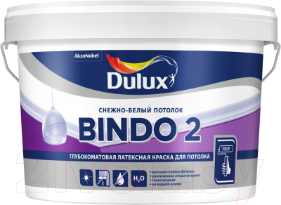 

Краска Dulux, Белый, Bindo 2 для потолков