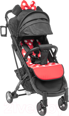 Детская прогулочная коляска Sundays Baby S600 Plus (черная база, черный с красными горошинами)