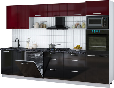 

Кухонный гарнитур, Мила Gloss 3.2-ПМ1