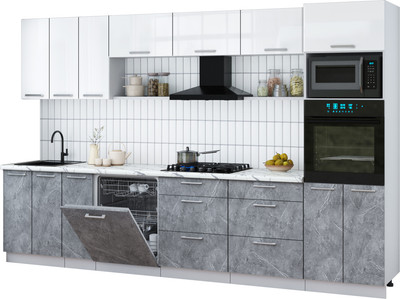 

Кухонный гарнитур, Мила Gloss 3.3-ПМ1-2