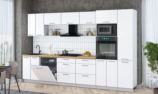 Купить Кухонный гарнитур Интерлиния Мила Gloss 3.4-ПМ1 в Бобруйске