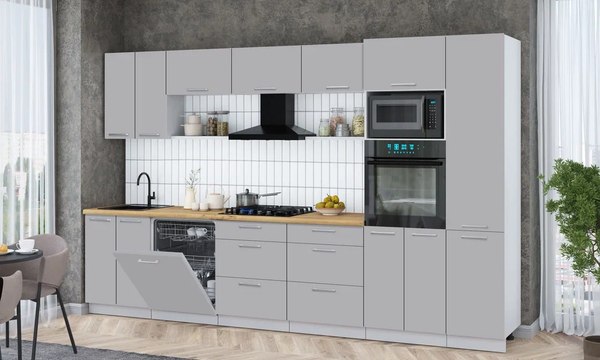 Купить Кухонный гарнитур Интерлиния Мила Gloss 3.4-ПМ1 в Бобруйске