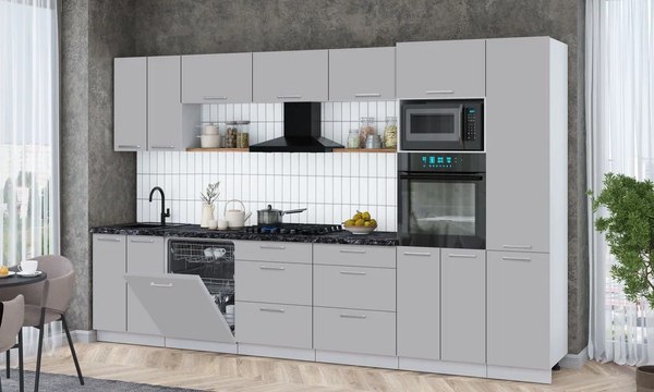 Купить Кухонный гарнитур Интерлиния Мила Gloss 3.4-ПМ1 в Бобруйске