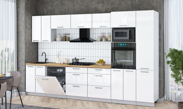 Купить Кухонный гарнитур Интерлиния Мила Gloss 3.4-ПМ1 в Бобруйске