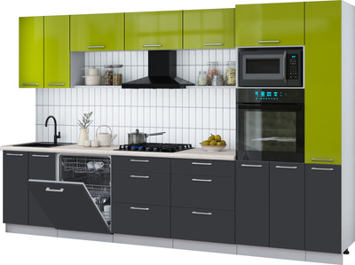 

Кухонный гарнитур, Мила Gloss 3.3-ПМ1