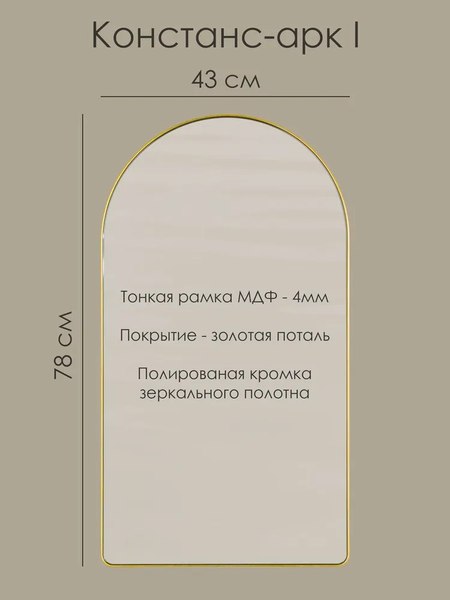 Купить Зеркало Teroto Констанс-арк I 43х78 в Бобруйске