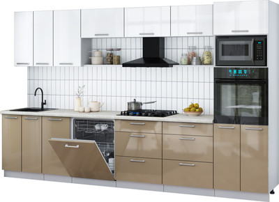 

Кухонный гарнитур, Мила Gloss 3.4-ПМ1-2