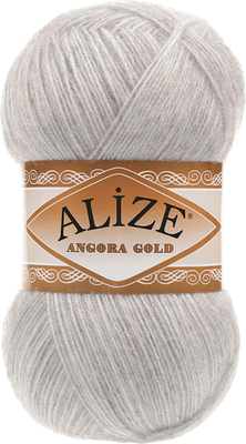 Пряжа для вязания Alize Angora Gold 20% шерсть, 80% акрил / 208 (550м, светло-серый) -