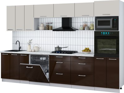 

Кухонный гарнитур, Мила Gloss 3.3-ПМ1-2