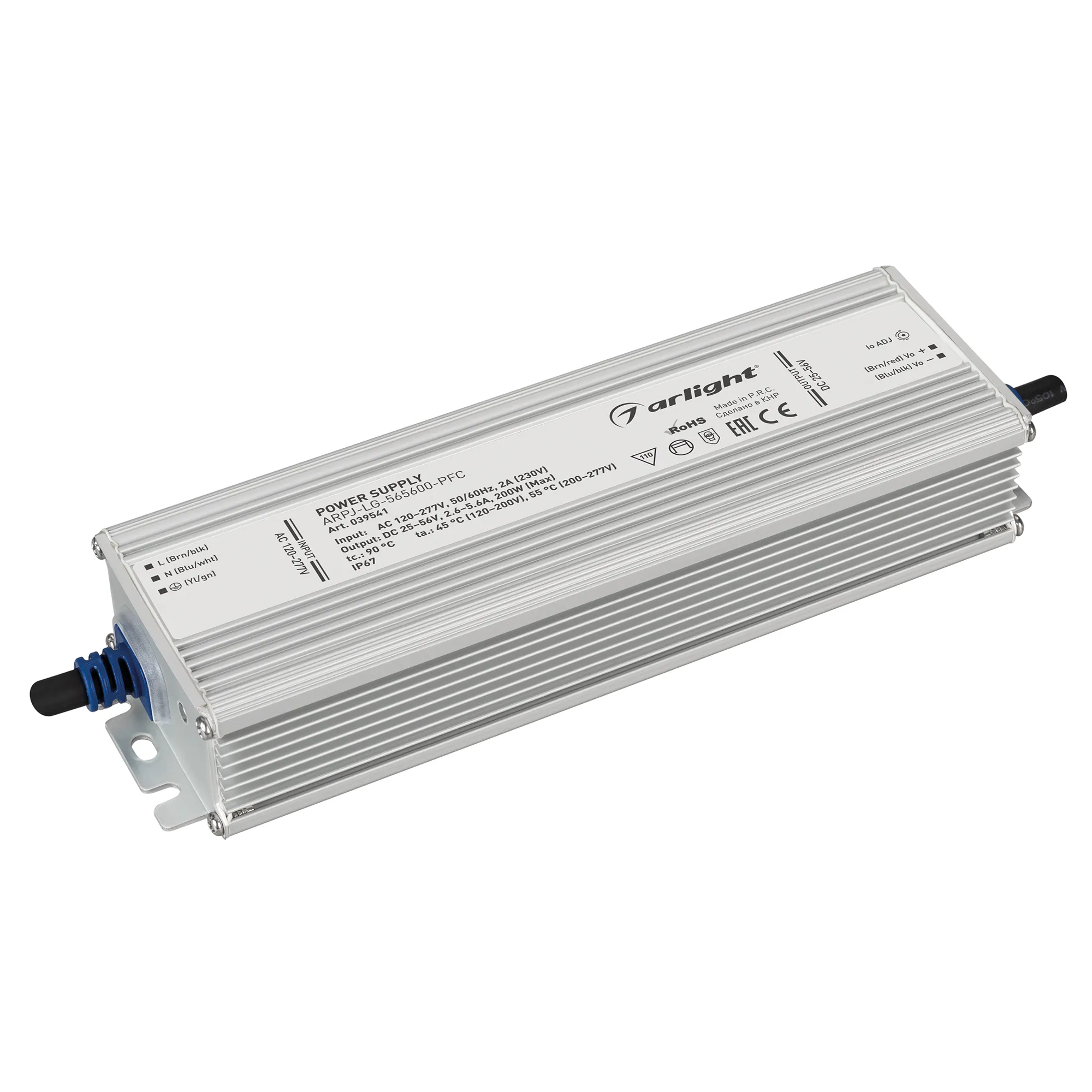 Блок питания для светильника Arlight ARPJ-LG-565600-PFC 200W 25-56V 2.6-5.6A / 039541