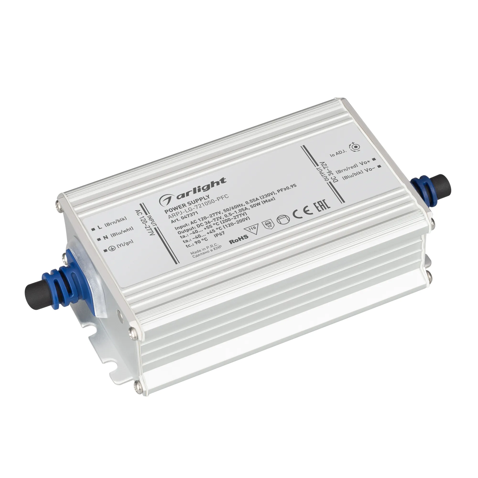 Блок питания для светильника Arlight ARPJ-LG-721050-PFC 50W 36-72V 0.5-1.05A / 047371