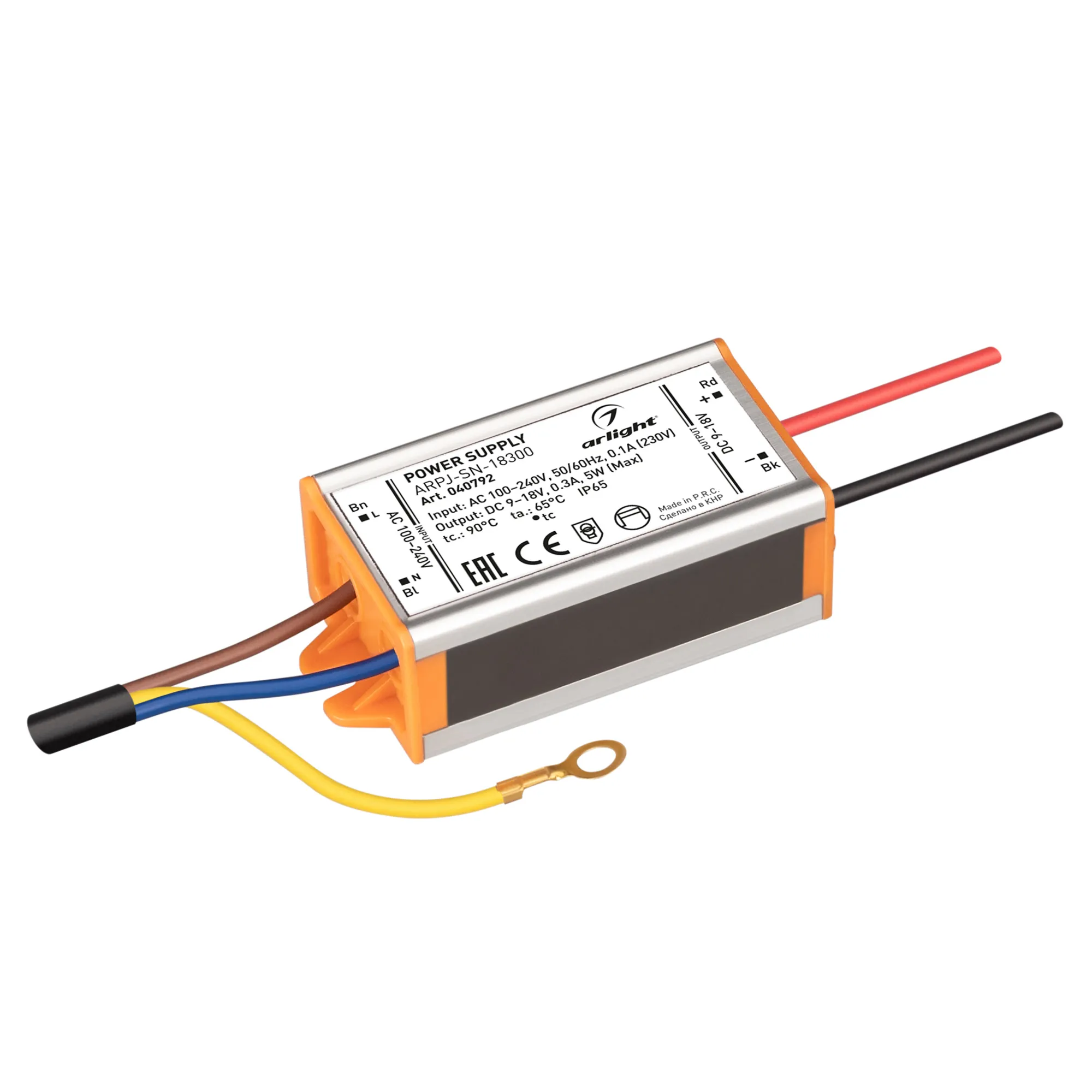 Блок питания для светильника Arlight ARPJ-SN-18300 5W 9-18V 300mA / 040792
