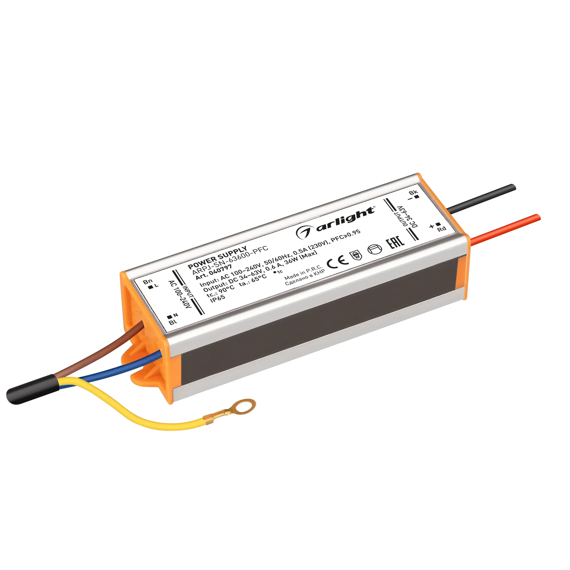 Блок питания для светильника Arlight ARPJ-SN-63600-PFC 36W 34-63V 600mA / 040797
