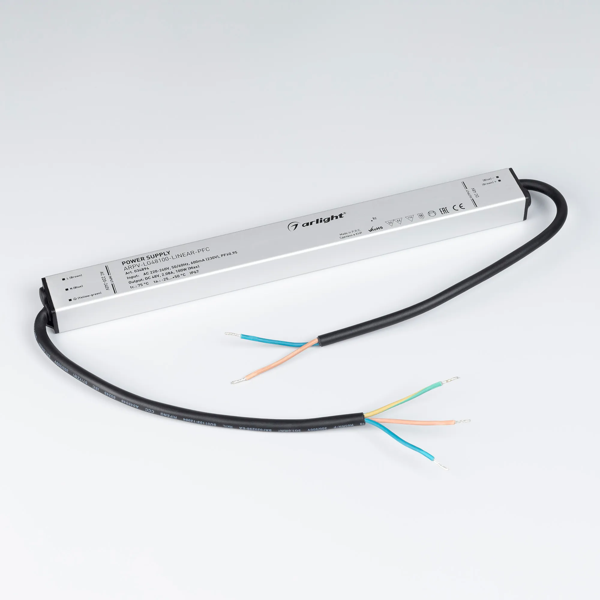 Блок питания для светильника Arlight ARPV-LG48100-LINEAR-PFC 48V 2.08A 100W / 034894 — фото 2