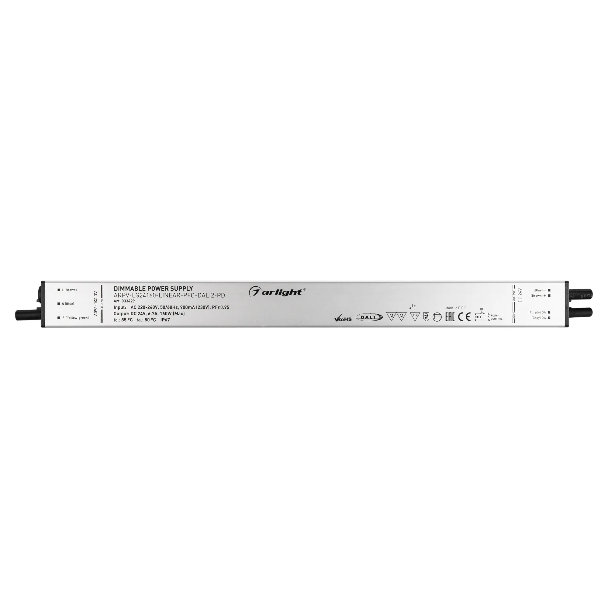 Блок питания для светильника Arlight ARPV-LG24160-LINEAR-PFC-DALI2-PD 24V 6.7A 160W / 033429 — фото 2