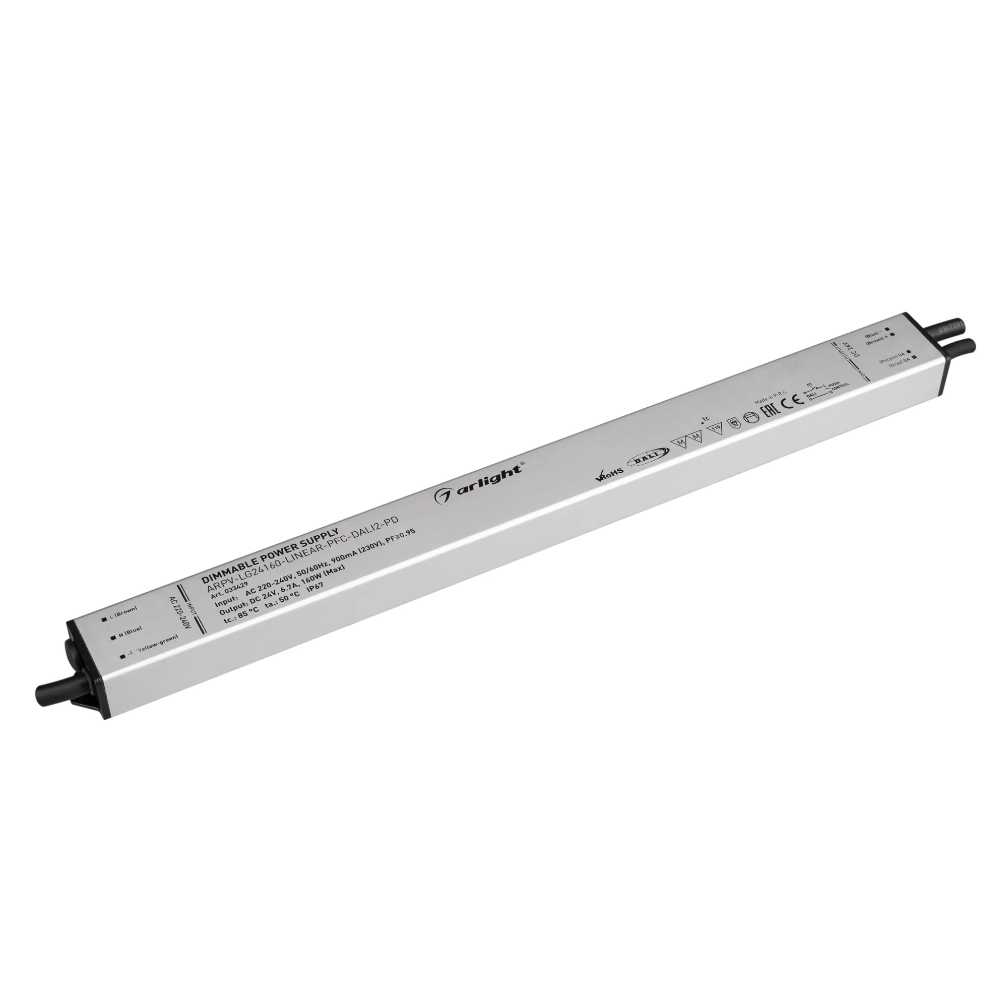 Блок питания для светильника Arlight ARPV-LG24160-LINEAR-PFC-DALI2-PD 24V 6.7A 160W / 033429