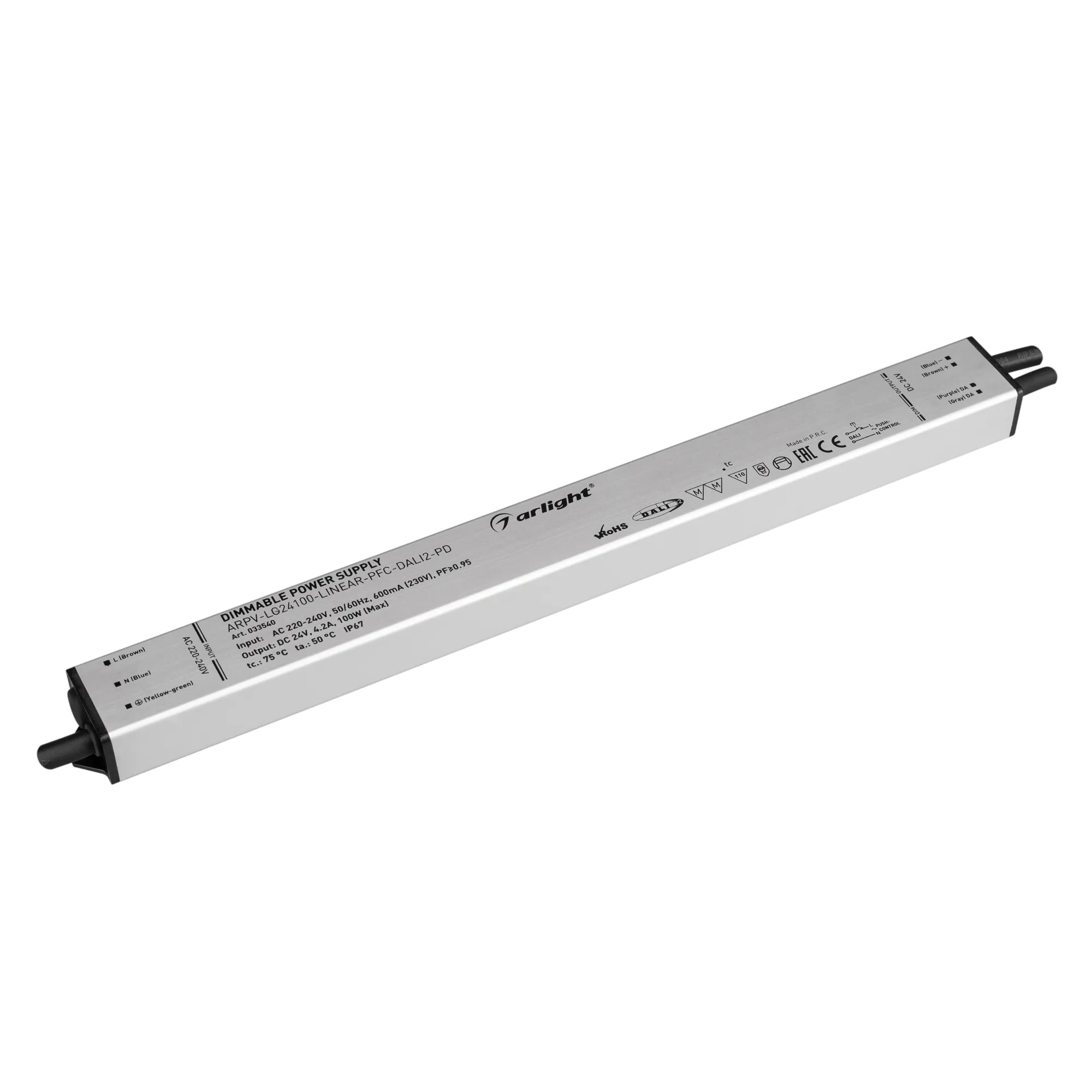 Блок питания для светильника Arlight ARPV-LG24100-LINEAR-PFC-DALI2-PD 24V 4.2A 100W / 033540