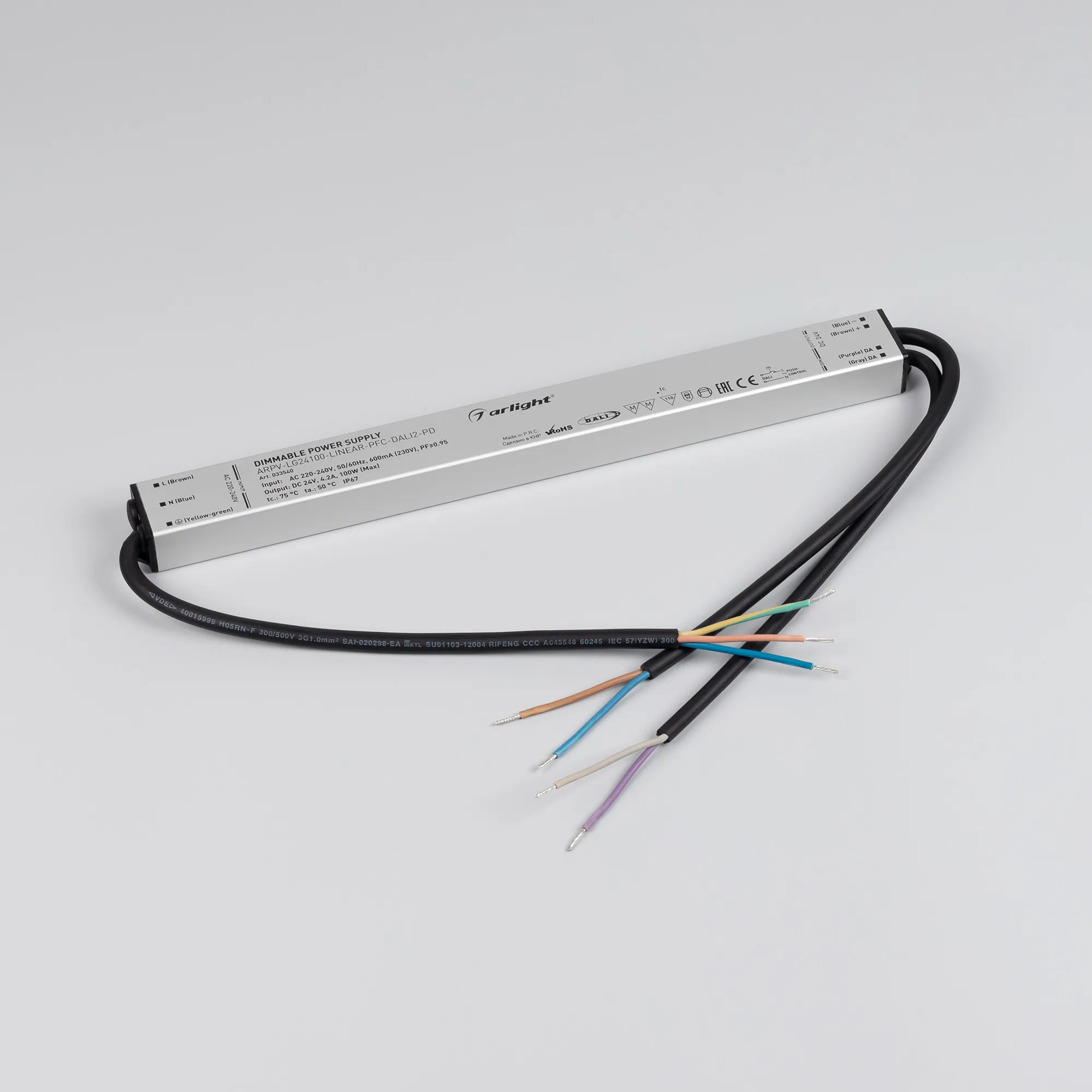 Блок питания для светильника Arlight ARPV-LG24100-LINEAR-PFC-DALI2-PD 24V 4.2A 100W / 033540 — фото 2