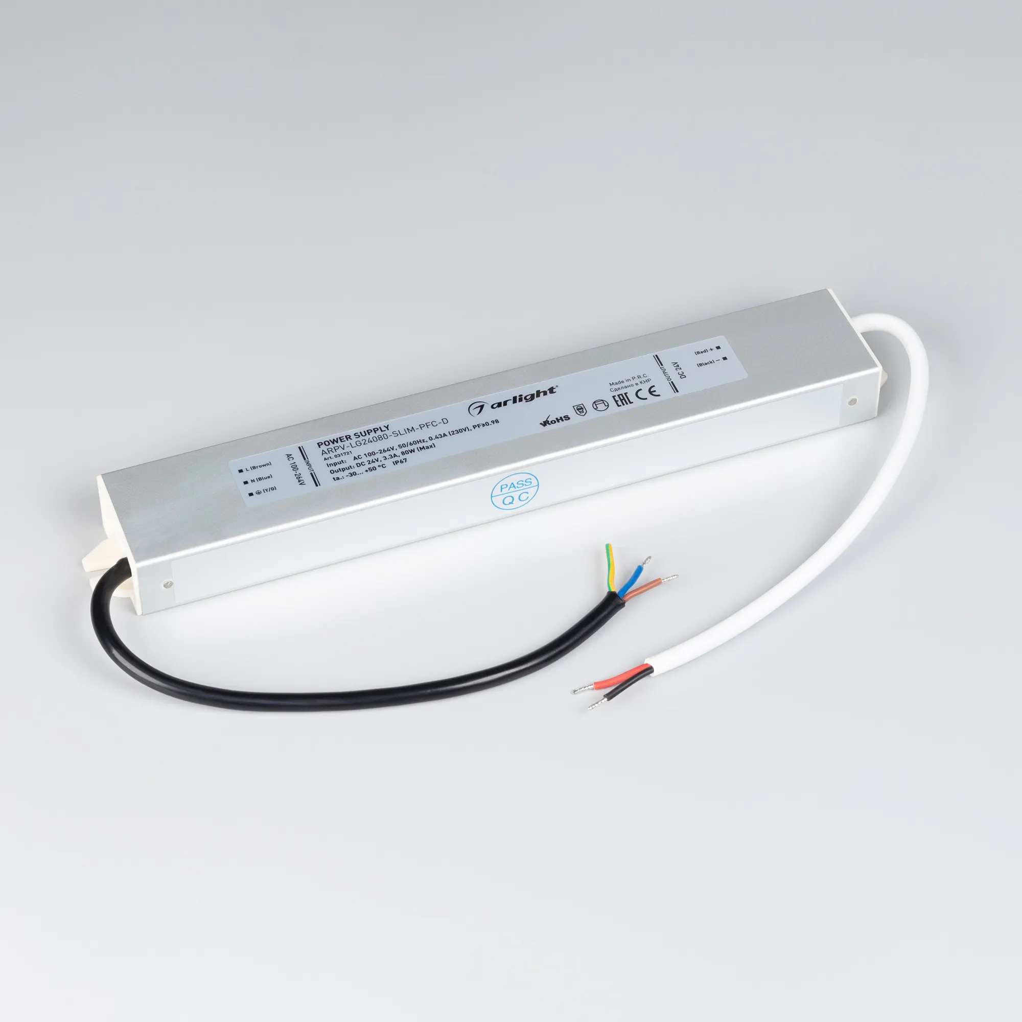 Блок питания для светильника Arlight ARPV-LG24080-SLIM-PFC-D 24V 3.3A 80W / 031721 — фото 2