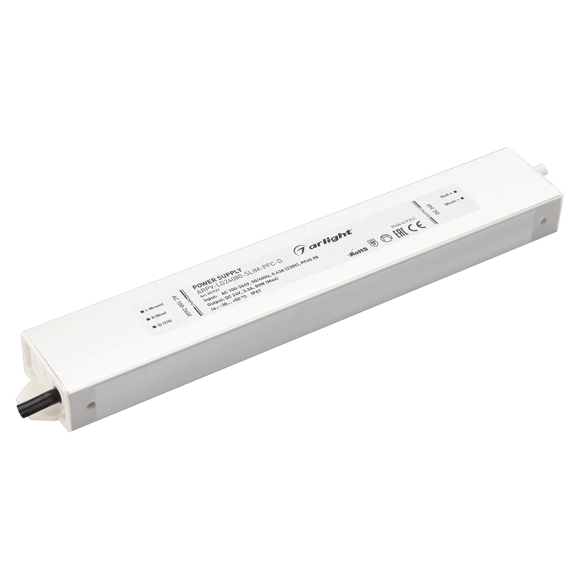 Блок питания для светильника Arlight ARPV-LG24080-SLIM-PFC-D 24V 3.3A 80W / 031721