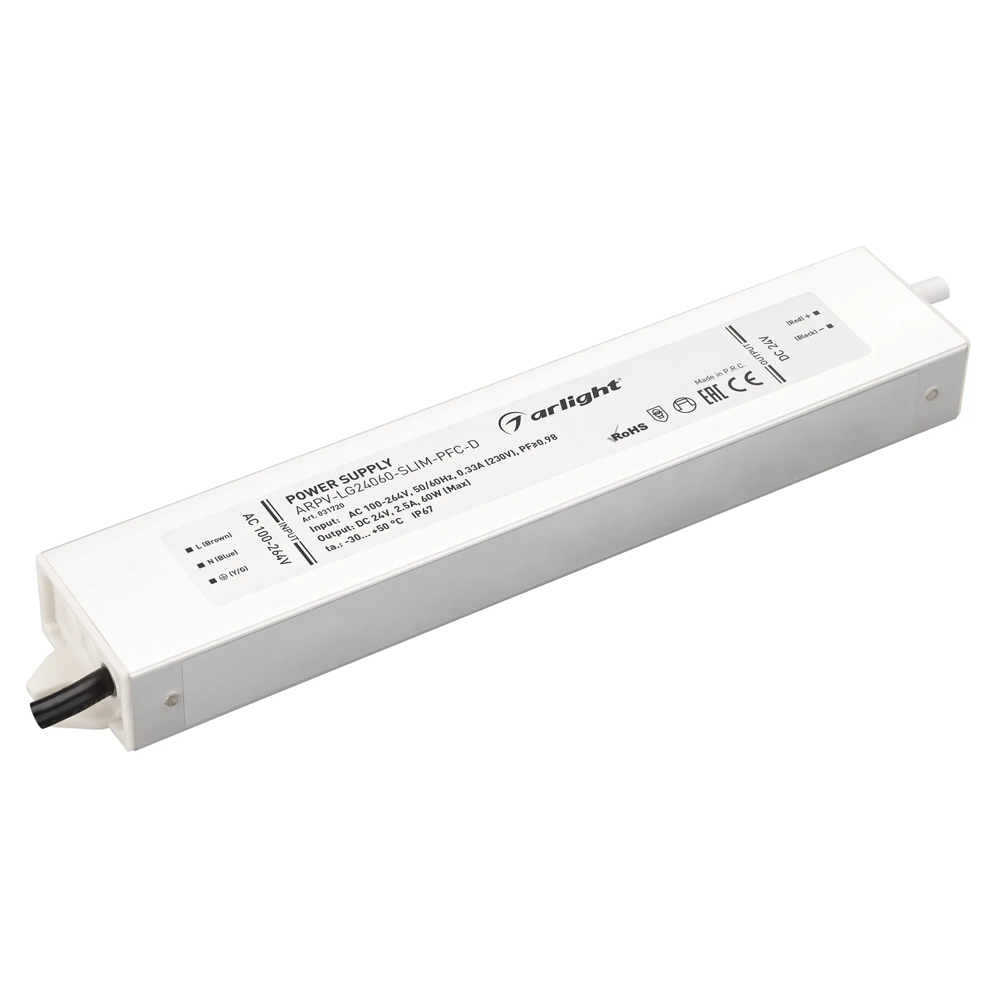 Блок питания для светильника Arlight ARPV-LG24060-SLIM-PFC-D 24V 2.5A 60W / 031720