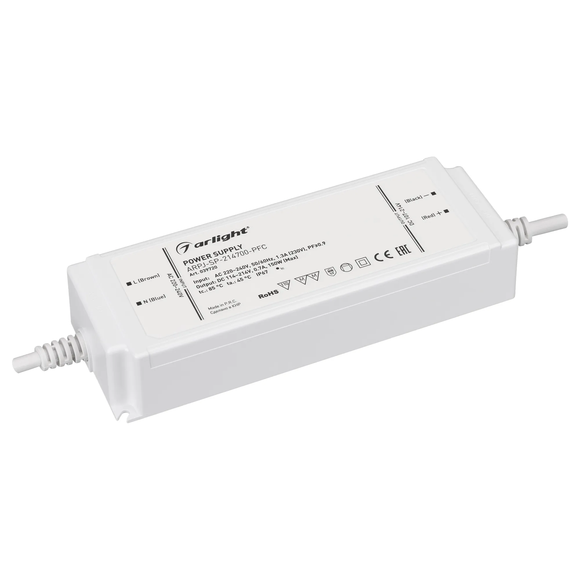 Блок питания для светильника Arlight ARPJ-SP-214700-PFC 150W 107-214V 0.7A / 039720