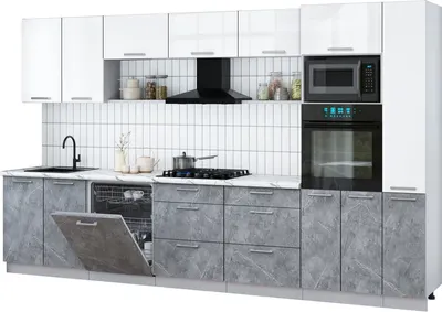 

Кухонный гарнитур, Мила Gloss 3.5-ПМ1