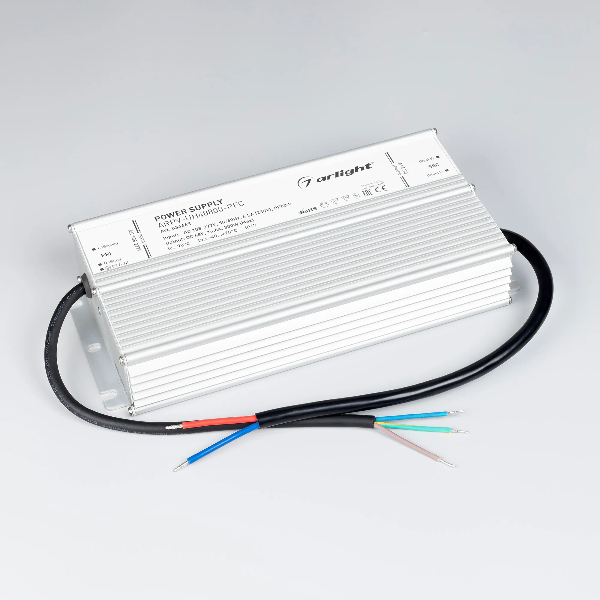 Блок питания для светильника Arlight ARPV-UH48800-PFC 48V 16.6A 800W / 034465 — фото 2