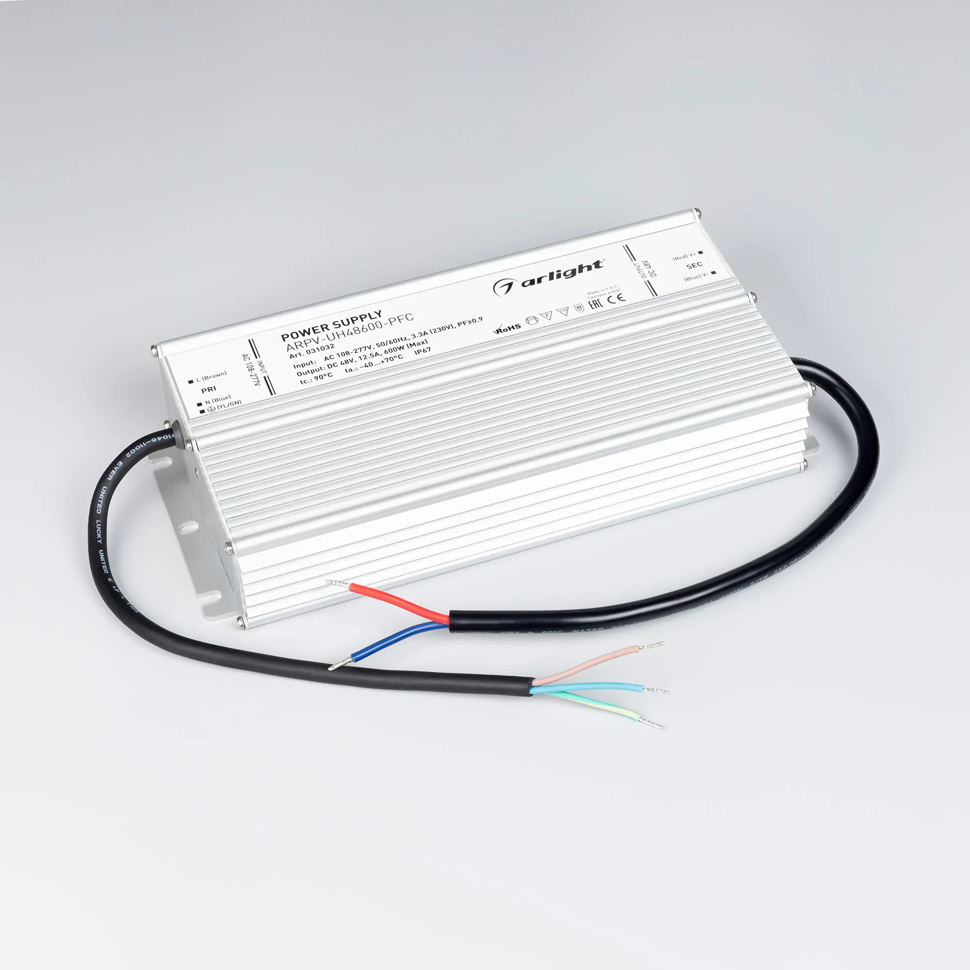 Блок питания для светильника Arlight ARPV-UH48600-PFC 48V 12.5A 600W / 031032 — фото 2