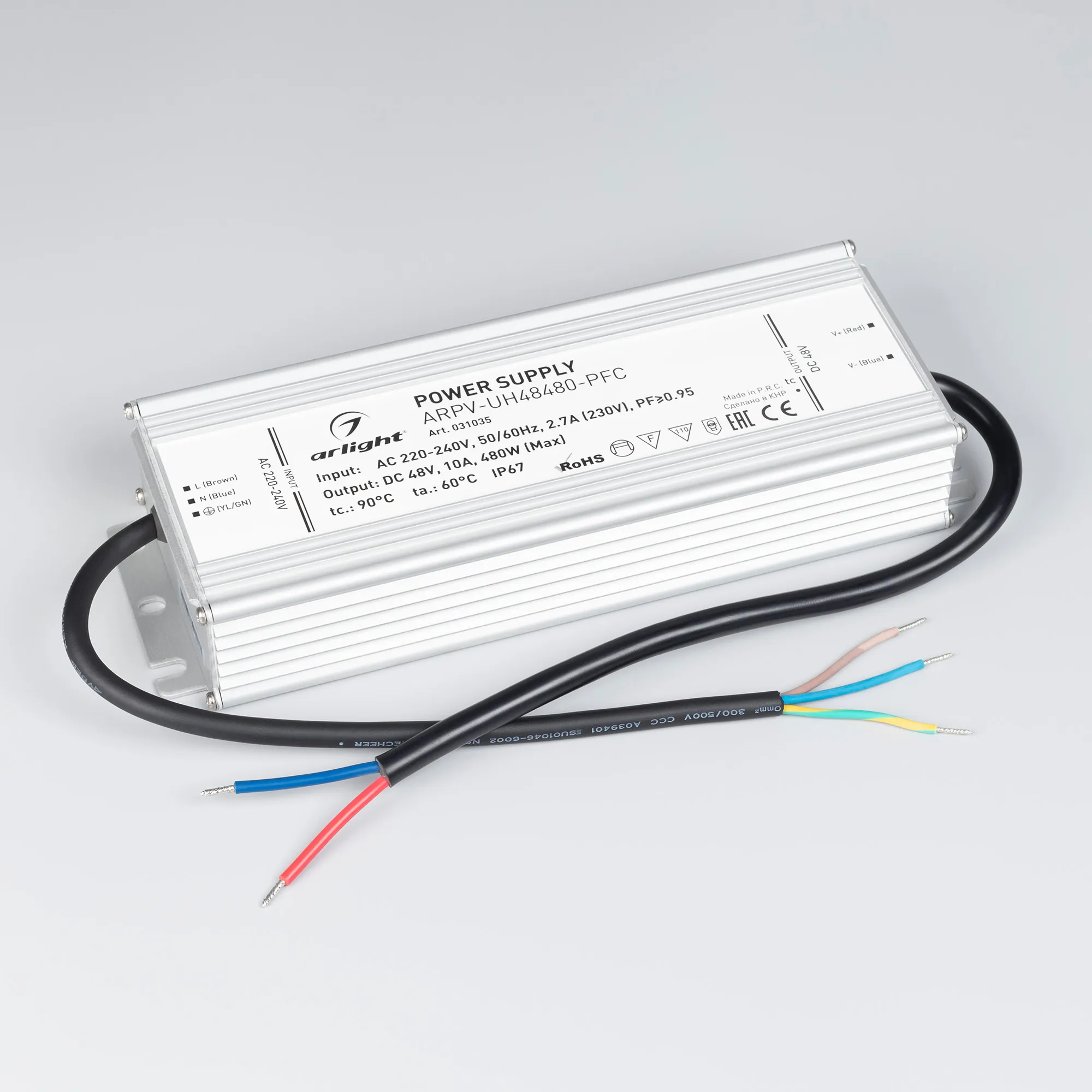 Блок питания для светильника Arlight ARPV-UH48480-PFC 48V 10A 480W / 031035 — фото 2