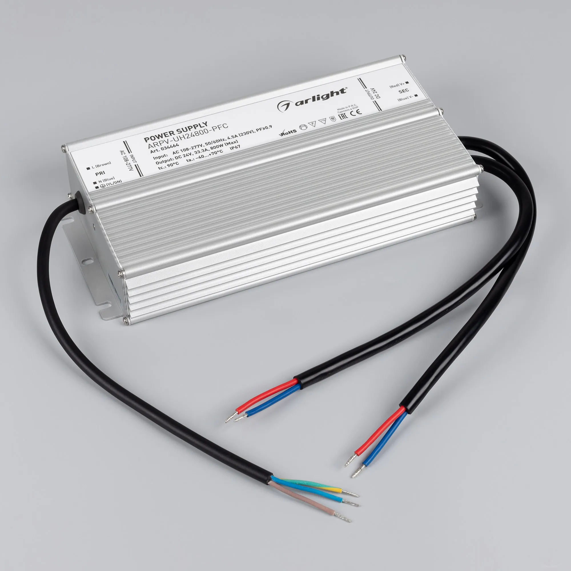 Блок питания для светильника Arlight ARPV-UH24800-PFC 24V 33.3A 800W / 034464 — фото 2